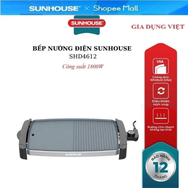 Bếp nướng điện không khói SUNHOUSE SHD4612 - Ảnh 7