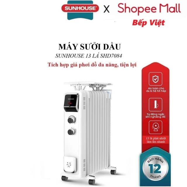 MÁY SƯỞI DẦU SUNHOUSE 13 LÁ SHD7084 (CÓ GIÁ PHƠI) - Ảnh 11