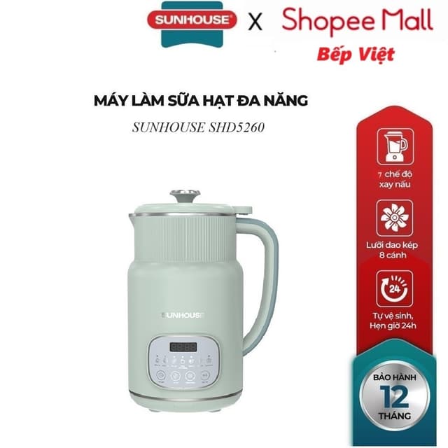 MÁY LÀM SỮA HẠT ĐA NĂNG SUNHOUSE SHD5260 - Ảnh 11
