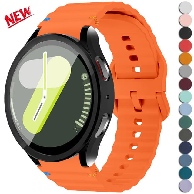 Vỏ bảo hiểm toàn diện TPU + dây đeo silicon tương thích cho Samsung Galaxy Watch7 6 5 4 40mm 44mm đồng hồ thể thao thay thế phụ kiện đồng hồ thông minh - Ảnh 3