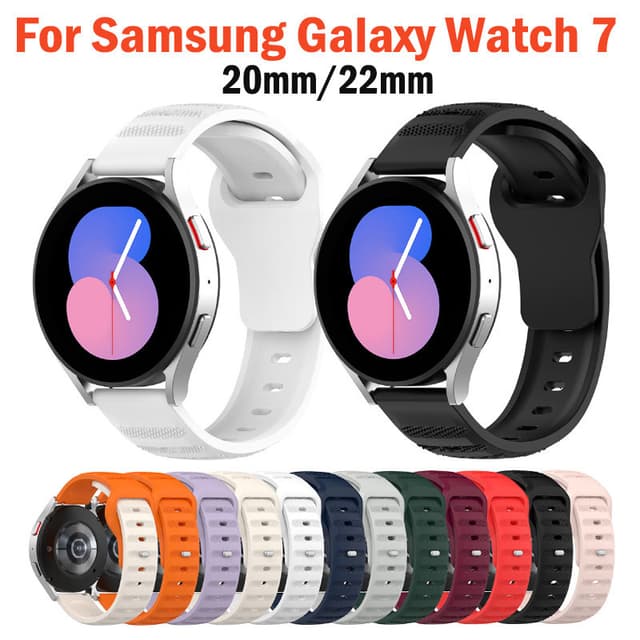 Dây đeo silicon cho Samsung Galaxy Watch Ultra 47mm / FE / 7 40MM 44MM / Watch6 Classic 47mm 43mm 6 5 Pro 4 - Ảnh 7