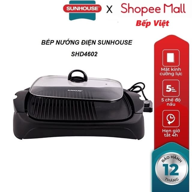 BẾP NƯỚNG ĐIỆN SUNHOUSE SHD4602 - Ảnh 8