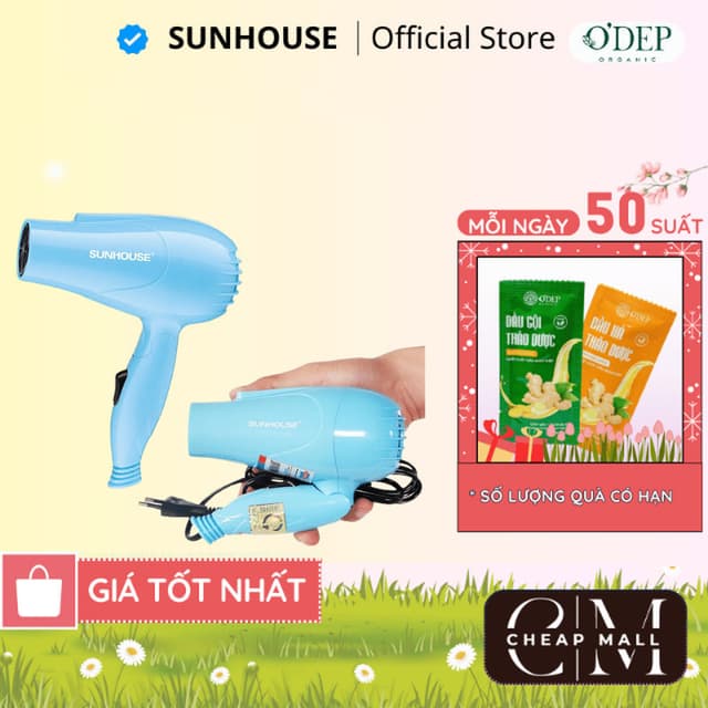 Máy sấy tóc Sunhouse mini SHD2305 Chính hãng, 2 tốc độ tay cầm gấp gọn đem đi du lịch giá rẻ - CHEAP CMO - Ảnh 10