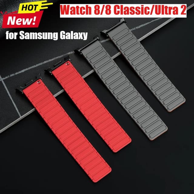 Dây đeo silicon từ tính cho Samsung Galaxy Watch 8 Classic watch8 40 / 44mm Không có khoảng cách Vòng đeo tay thể thao cho đồng hồ Dây đeo tay Ultra2 - Ảnh 5