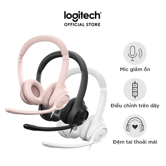 Tai nghe có dây Logitech H390 - Mic giảm ồn, quai đeo, chụp tai có đệm, kết nối USB-A - Ảnh 5