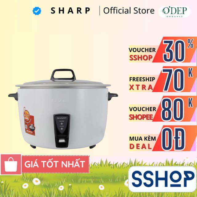 Nồi cơm điện nắp rời 7 Lít Sharp KSH-D77V Chính hãng, Bảo hành 15 tháng - Không chống dính - SSHOP SSA - Ảnh 11