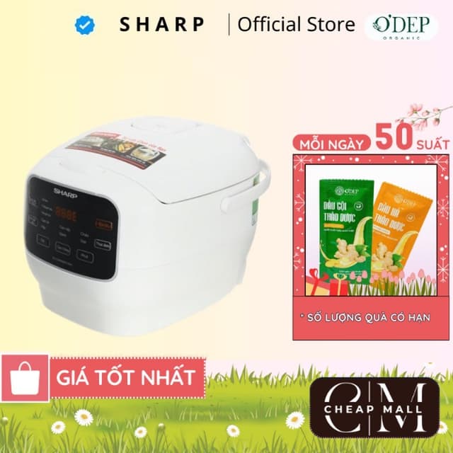 Nồi cơm điện tử Sharp 1.8 Lít Chính hãng, có khay hấp 835W lòng nồi chống dính KS-COM183MV-WH - CHEAP CMO - Ảnh 2