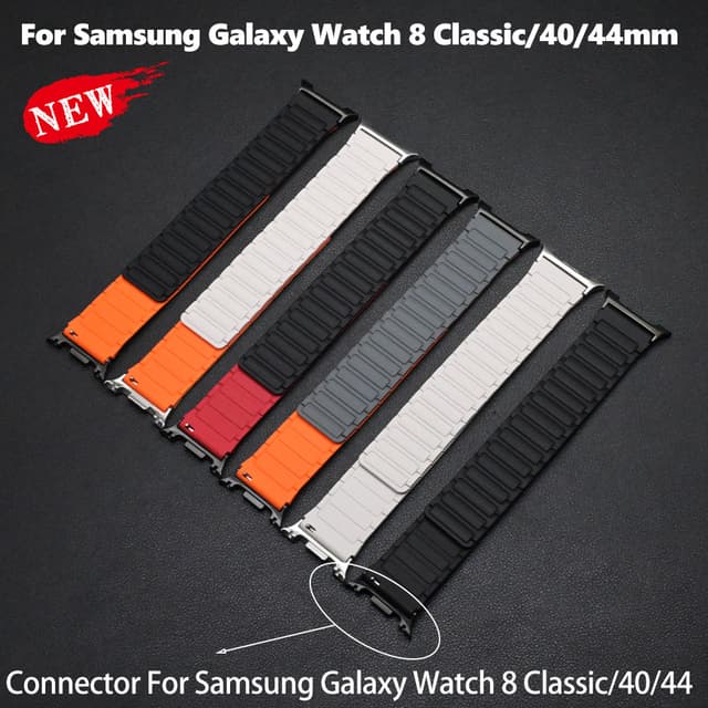 Dây đeo từ tính silicon cho Samsung Galaxy Watch8 40 / 44mm Nam Dây đeo đơn giản cho Samsung Galaxy Watch 8 Vòng đeo tay vòng 46mm cổ điển - Ảnh 8