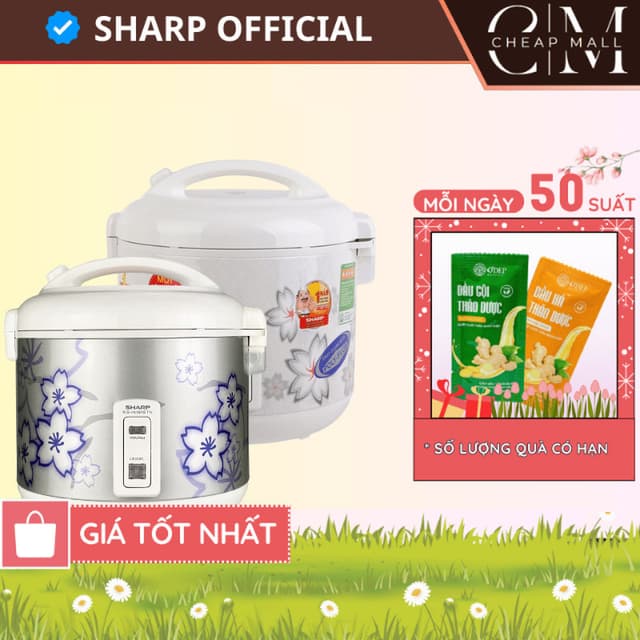 Nồi cơm điện nắp gài 1.8 lít Sharp Chính hãng, có khay hứng nước Sản xuất Thái Lan KS-N182ETV "SW" - CHEAP CMO - Ảnh 9