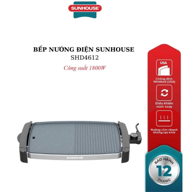 Bếp nướng điện không khói SUNHOUSE SHD4612 - Ảnh 11