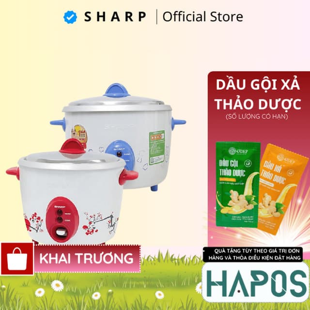 Nồi cơm nắp rời Sharp Chính hãng 1.8 Lít có xửng hấp 700W KSH-D19V - Không chống dính - Màu ngẫu nhiên - HAPOS OFFICIAL - Ảnh 6