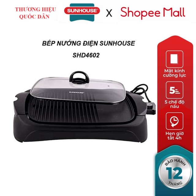 BẾP NƯỚNG ĐIỆN SUNHOUSE SHD4602 - Ảnh 5