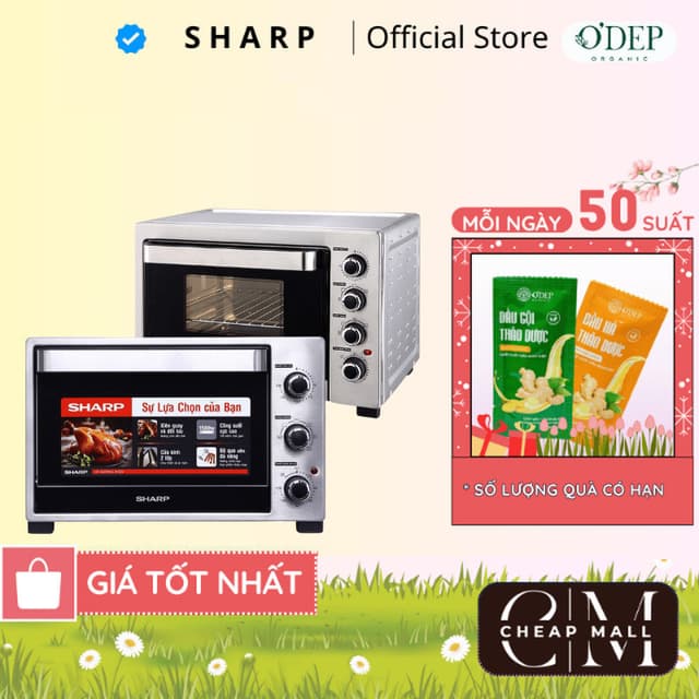 Lò nướng Sharp 32 Lít Chính hãng, Tặng nhiều phụ kiện nướng, 5 chức năng EO-A323RCSV-ST - CHEAP CMO - Ảnh 8
