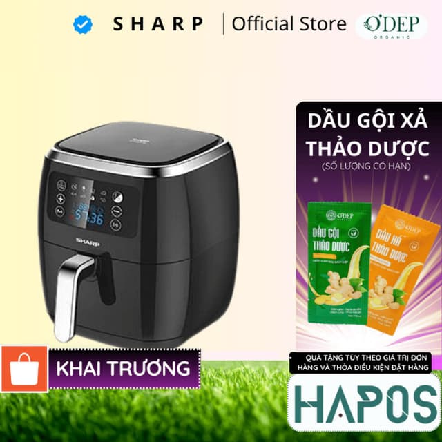 Nồi chiên không dầu Sharp KF-AF68EPV-BK Dung tích 6.8 lít - Bảo hành 12 tháng chính hãng - HAPOS HSA - Ảnh 8