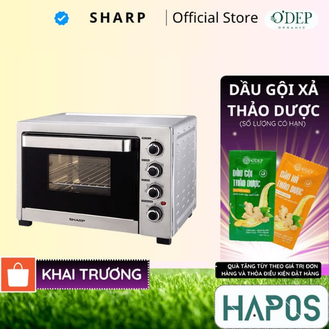 Lò nướng 38 Lít Sharp Chính hãng, Tặng nhiều phụ kiện nướng, 12 chức năng EO-A384RCSV-ST - HAPOS HSA - Ảnh 10