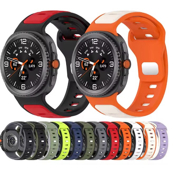 Dây đeo thể thao silicon hai tông màu cho Samsung Galaxy Watch 8 44mm 40mm 3D nối băng màu kép Galaxy Watch8 Classic 46mm Phụ kiện thắt lưng - Ảnh 9