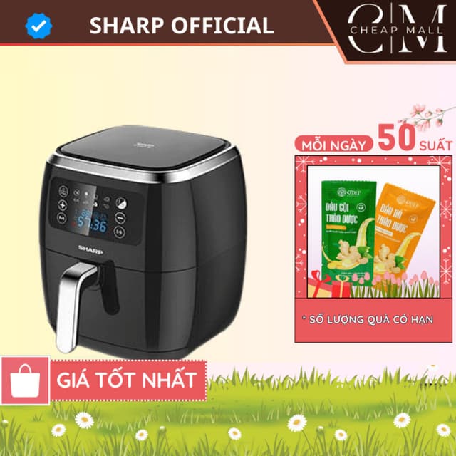 Nồi chiên không dầu Sharp KF-AF68EPV-BK Dung tích 6.8 lít - Bảo hành 12 tháng chính hãng - CHEAP CMO - Ảnh 7