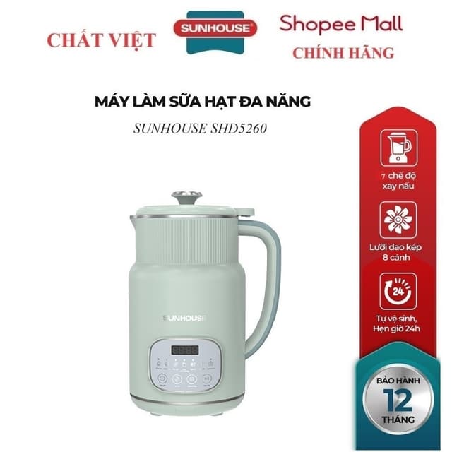 MÁY LÀM SỮA HẠT ĐA NĂNG SUNHOUSE SHD5260 - Ảnh 11