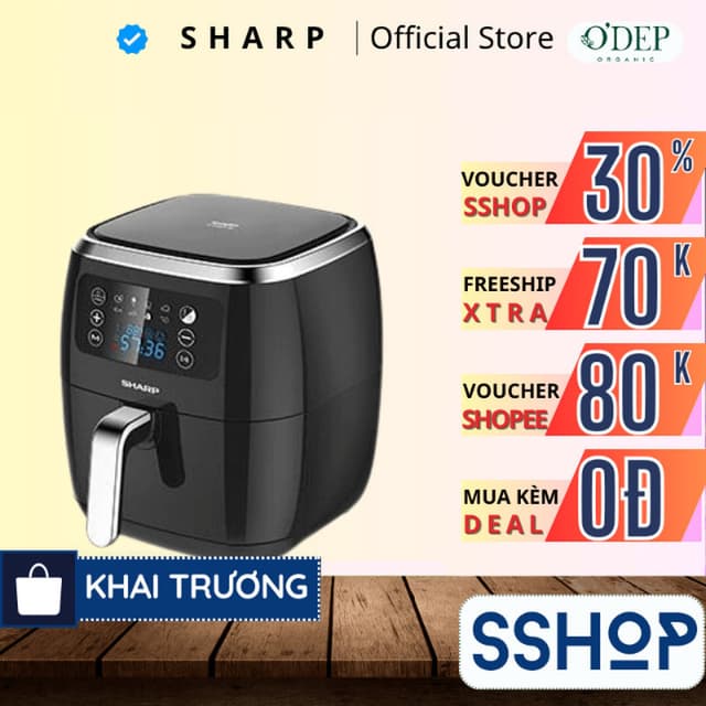 Nồi chiên không dầu Sharp KF-AF68EPV-BK Dung tích 6.8 lít - Bảo hành 12 tháng chính hãng - SSHOP SSO - Ảnh 12