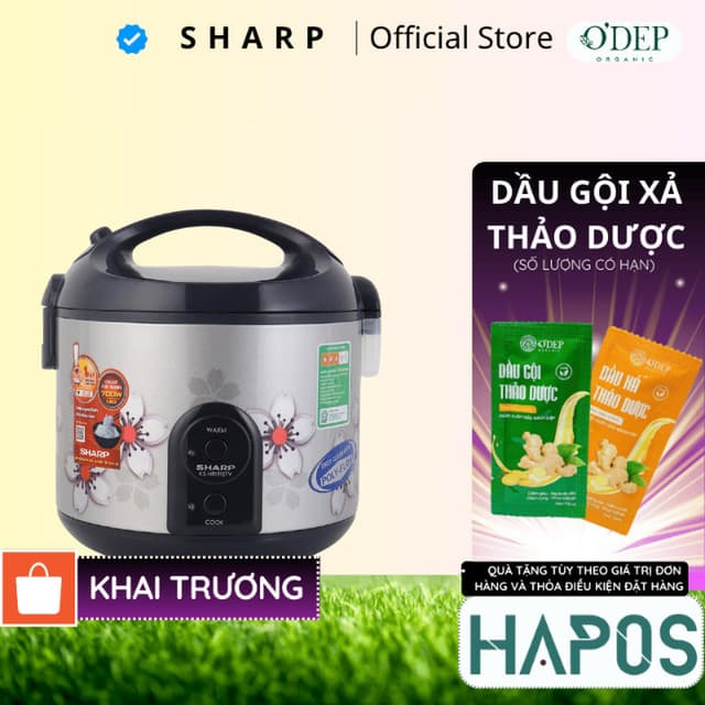 Nồi cơm điện 2.2 lít nắp gài Sharp Chính hãng Thái Lan, lòng nồi dày 1.179mm chống dính KS-R231STV - HAPOS HSA - Ảnh 11