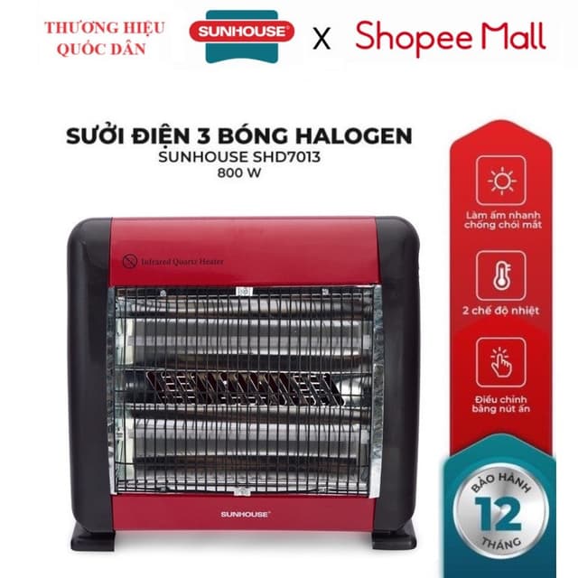 Sưởi điện hồng ngoại 2 bóng SUNHOUSE SHD7013 - Ảnh 12