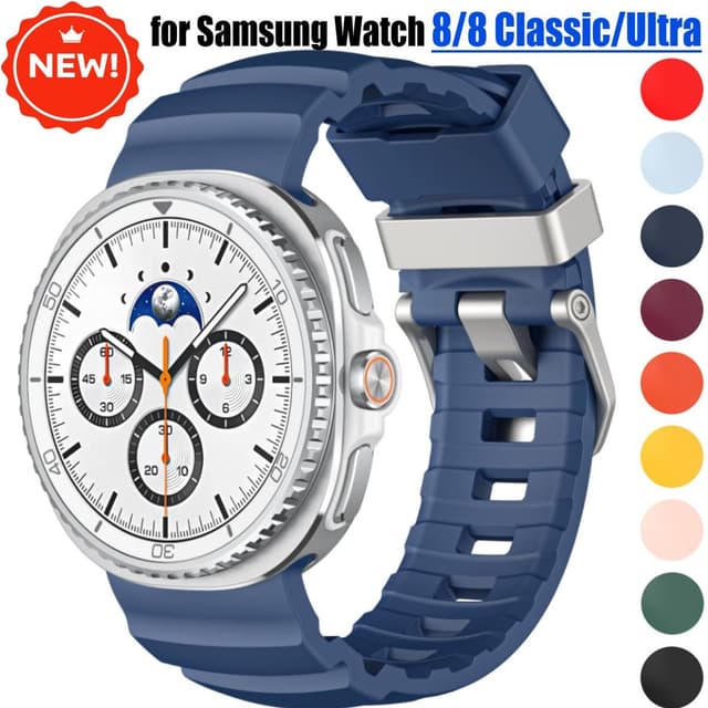Dây đeo silicon thể thao cho Samsung Galaxy Watch 8 Classic 46mm Ultra (2025) Dây đeo 47mm cho Galaxy Watch8 40mm 44mm Correa Brecelet - Ảnh 12