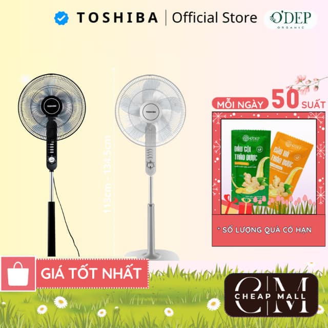 Quạt đứng Toshiba F-LSA10(H)VN 50W Chính hãng 5 cánh, 3 mức độ gió, góc đảo gió 85 độ làm mát diện rông - CHEAP CMO - Ảnh 6