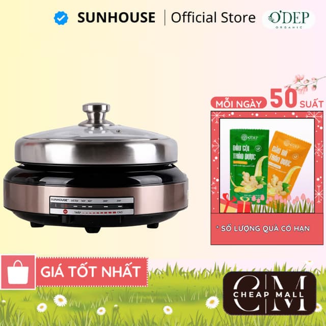 Nồi lẩu điện Sunhouse 4 Lít 1300W Chính hãng, Tặng chảo nướng điện, chống dính đa năng SHD4526 - CHEAP CMO - Ảnh 12
