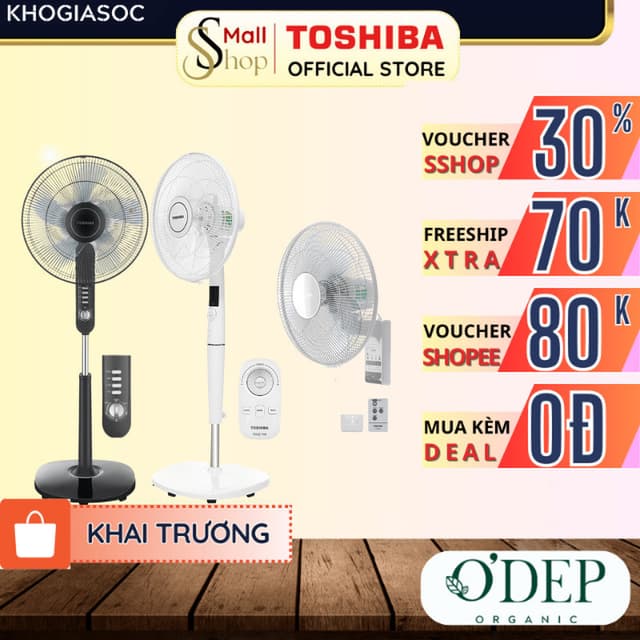 Quạt đứng Toshiba F-LSA10(H)VN 50W 5 cánh Chính hãng, 3 tốc độ gió, Hẹn giờ tắt, Góc đảo gió 85 độ - SSHOP SHL - Ảnh 5