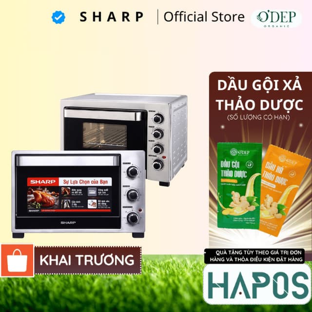 Lò nướng Sharp 32 Lít Chính hãng, Tặng nhiều phụ kiện nướng, 5 chức năng EO-A323RCSV-ST - HAPOS HOF - Ảnh 10