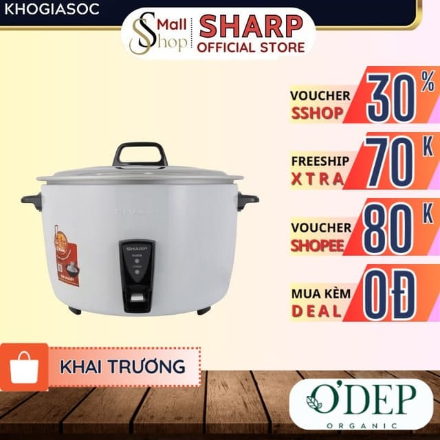 Nồi cơm điện nắp rời 7 Lít Sharp KSH-D77V Chính hãng, Bảo hành 15 tháng - Không chống dính - SSHOP SHL - Ảnh 9