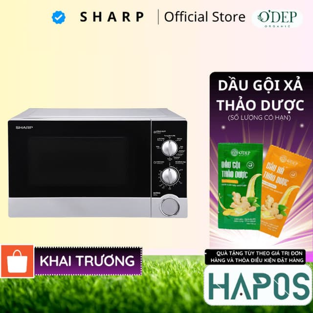 Lò vi sóng có nướng Sharp 23 lít Chính hãng công suất 800-1000W R-G302VN-S - BẢO HÀNH 15 THÁNG - HAPOS HSA - Ảnh 3