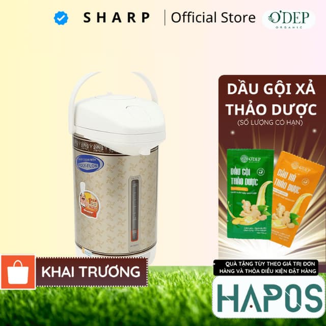 Bình thủy điện Inox Sharp 2.9 Lít Chính hãng, đun sôi nhanh, giữ ấm KP-30STV(RB) - Sản xuất Thái Lan - HAPOS HOF - Ảnh 8