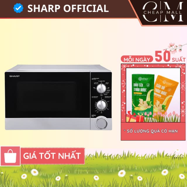 Lò vi sóng có nướng Sharp 23 lít Chính hãng công suất 800-1000W R-G302VN-S - BẢO HÀNH 15 THÁNG - CHEAP CMO - Ảnh 12