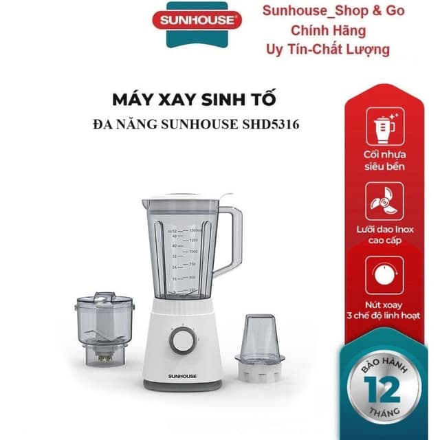MÁY XAY SINH TỐ ĐA NĂNG SUNHOUSE SHD5316_Hàng chính hãng - Ảnh 12