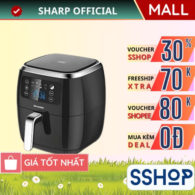 Nồi chiên không dầu Sharp KF-AF68EPV-BK Dung tích 6.8 lít - Bảo hành 12 tháng chính hãng - SSHOP SSA - Ảnh 10