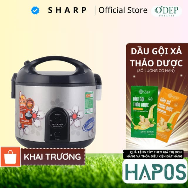 Nồi cơm điện 2.2 lít nắp gài Sharp Chính hãng Thái Lan, lòng nồi dày 1.179mm chống dính KS-R231STV - HAPOS HOF - Ảnh 10