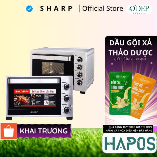 Lò nướng Sharp 32 Lít Chính hãng, Tặng nhiều phụ kiện nướng, 5 chức năng EO-A323RCSV-ST - HAPOS HSA - Ảnh 10
