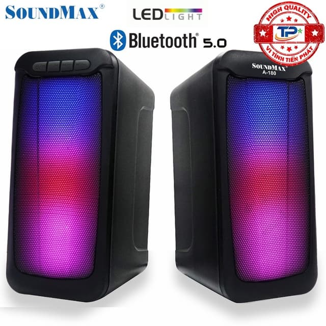 Loa Máy Vi Tính Soundmax A-180 / A180 2.0 kết nối Bluetooth và Jack 3.5 tích hợp đèn Led RGB nguồn USB 5V - Ảnh 3