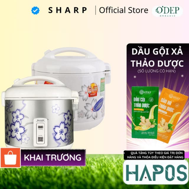 Nồi cơm điện nắp gài 1.8 lít Sharp Chính hãng, có khay hứng nước Sản xuất Thái Lan KS-N182ETV "SW" - HAPOS HSA - Ảnh 4
