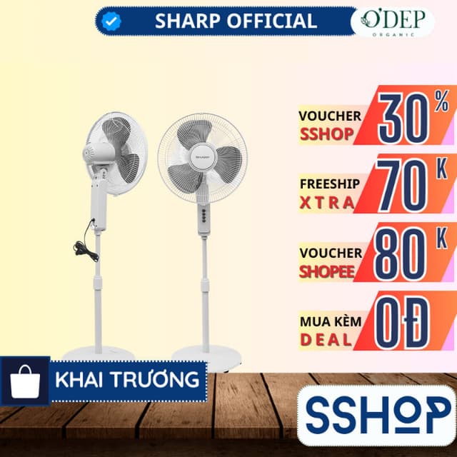 Quạt đứng 55W 3 cánh quạt Sharp, sải cảnh rộng, lưu lượng gió làm mát cho diện tích rộng PJ-S40MV-LG - SSHOP SSO - Ảnh 9