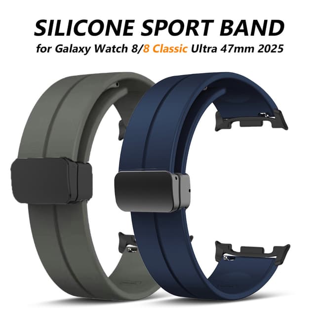 Dây Silicon Mềm Cho Samsung Galaxy Watch 8 40mm 44mm Dây Đeo Đồng Hồ Từ Tính Cho Galaxy Watch8 Classic 46mm Ultra 2025 Phụ Kiện - Ảnh 12