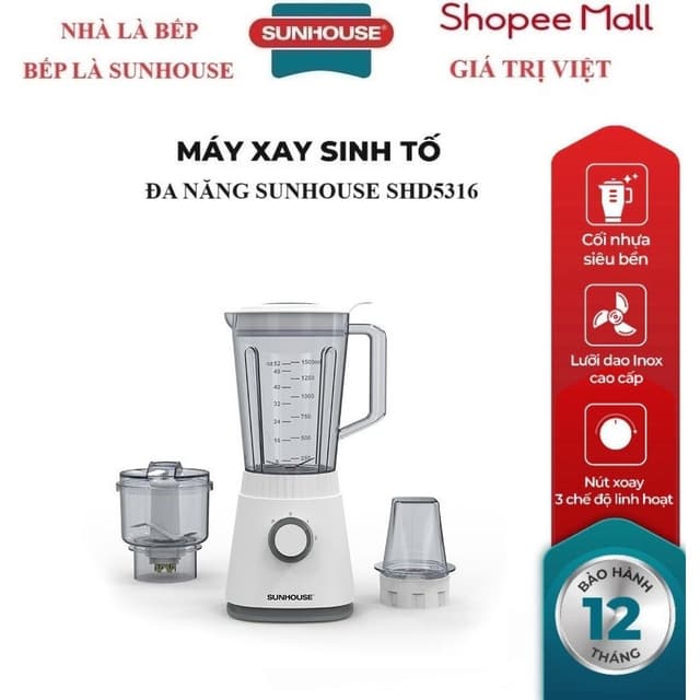 MÁY XAY SINH TỐ ĐA NĂNG SUNHOUSE SHD5316 - Ảnh 5