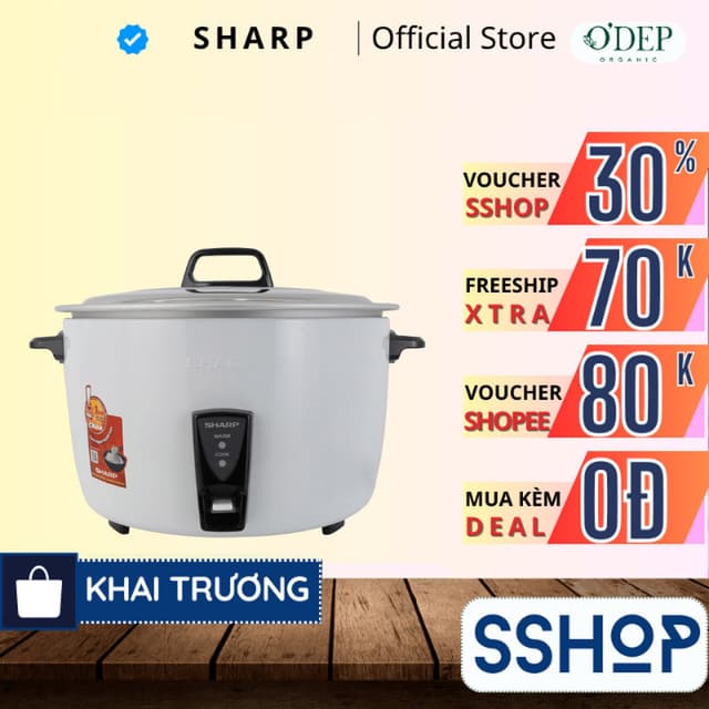 Nồi cơm điện nắp rời 7 Lít Sharp KSH-D77V Chính hãng, Bảo hành 15 tháng - Không chống dính - SSHOP SSO - Ảnh 6