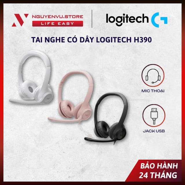 [CHÍNH HÃNG] Tai nghe có dây Logitech H390 - Mic giảm ồn - [BẢO HÀNH 24 THÁNG] - Ảnh 11