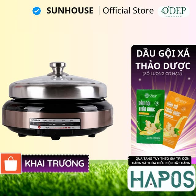 Nồi lẩu điện Sunhouse 4 Lít 1300W Chính hãng, Tặng chảo nướng điện, chống dính đa năng SHD4526 - HAPOS HSA - Ảnh 11