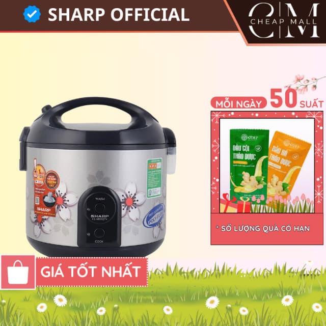 Nồi cơm điện 2.2 lít nắp gài Sharp Chính hãng Thái Lan, lòng nồi dày 1.179mm chống dính KS-R231STV - CHEAP CMO - Ảnh 9