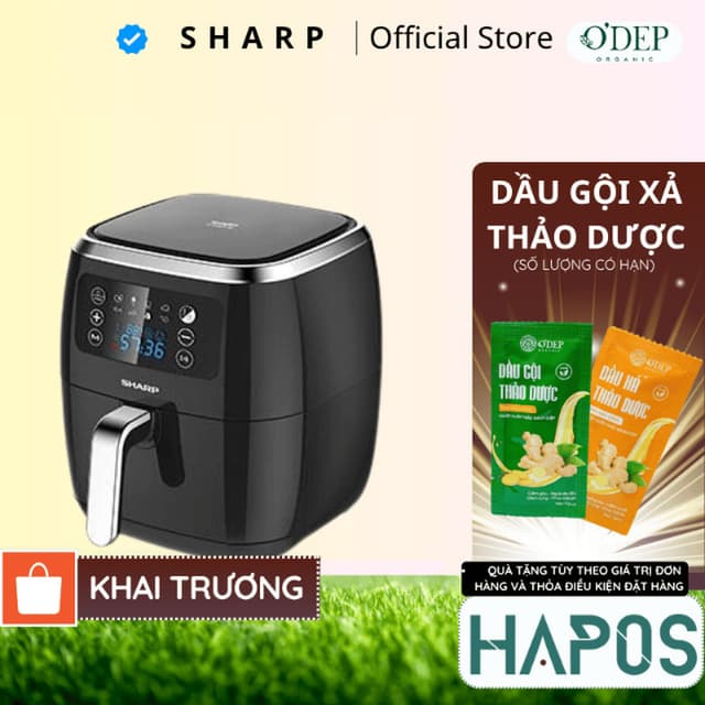 Nồi chiên không dầu Sharp KF-AF68EPV-BK Dung tích 6.8 lít - Bảo hành 12 tháng chính hãng - HAPOS HOF - Ảnh 5