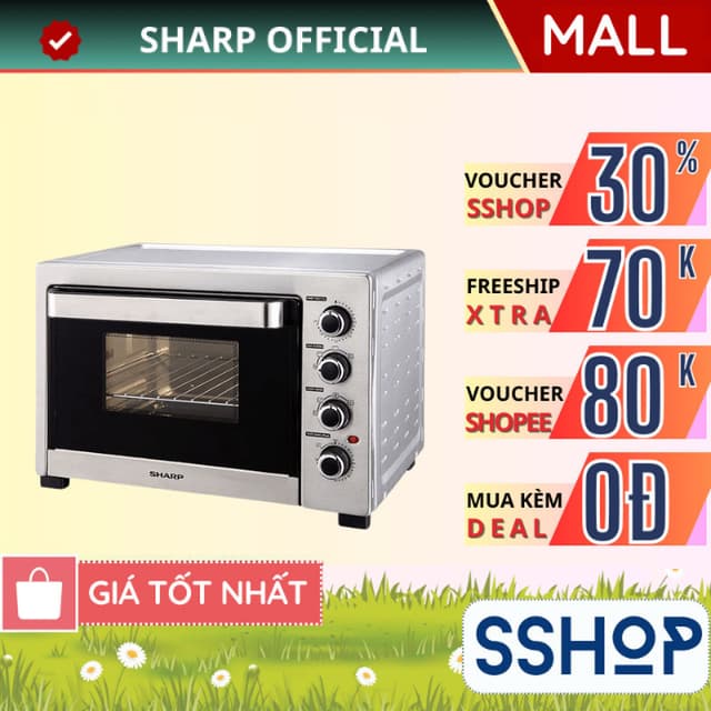 Lò nướng 38 Lít Sharp Chính hãng, Tặng nhiều phụ kiện nướng, 12 chức năng EO-A384RCSV-ST - SSHOP SSA - Ảnh 11