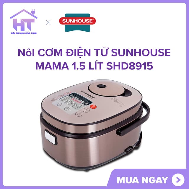 Nồi cơm điện tử  Sunhouse mama 1.5 lít SHD8915 TRƯNG BÀY MỚI 97-98% CÓ ĐẦY ĐỦ PHỤ KIỆN BẢO HÀNH 12 THÁNG - Ảnh 12
